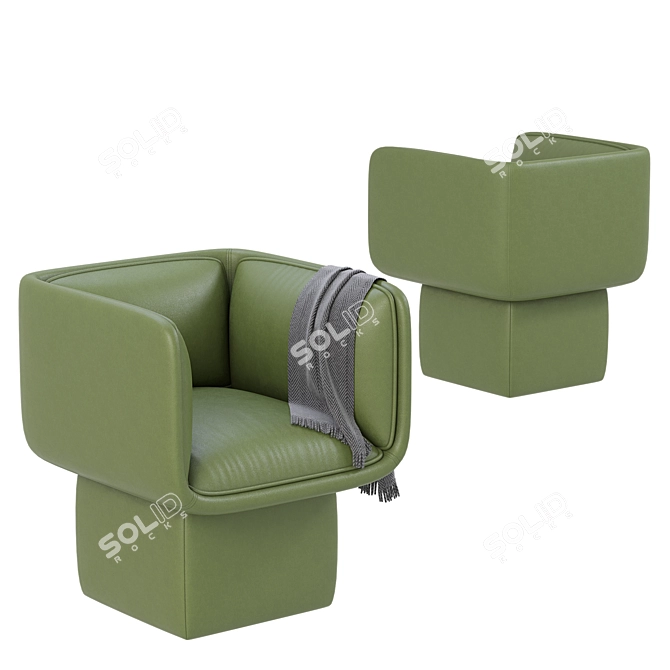 Luxury Leather Armchair Asset 3D model image 4