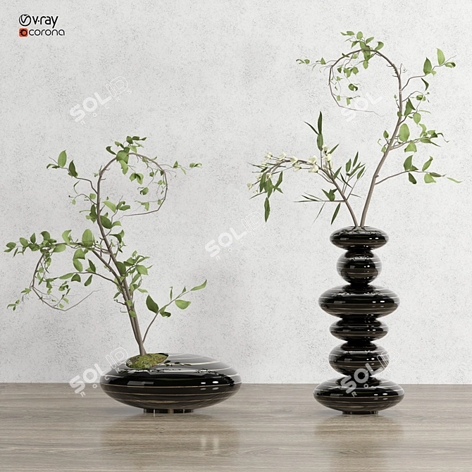 Creative Flower 3D Model Kit 3D model image 3