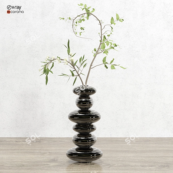 Creative Flower 3D Model Kit 3D model image 4