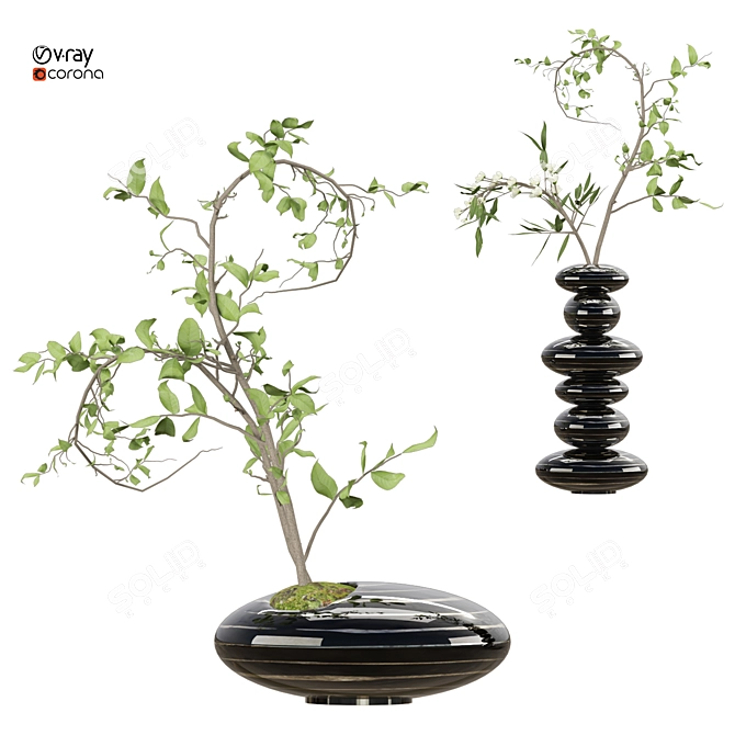 Creative Flower 3D Model Kit 3D model image 5