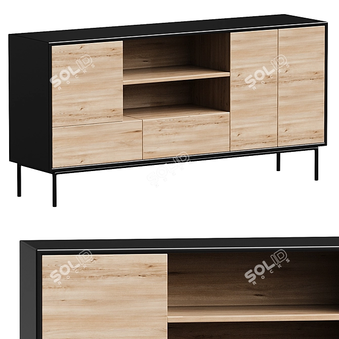 Modern Minimalist Blackbird Sideboard 3D model image 1