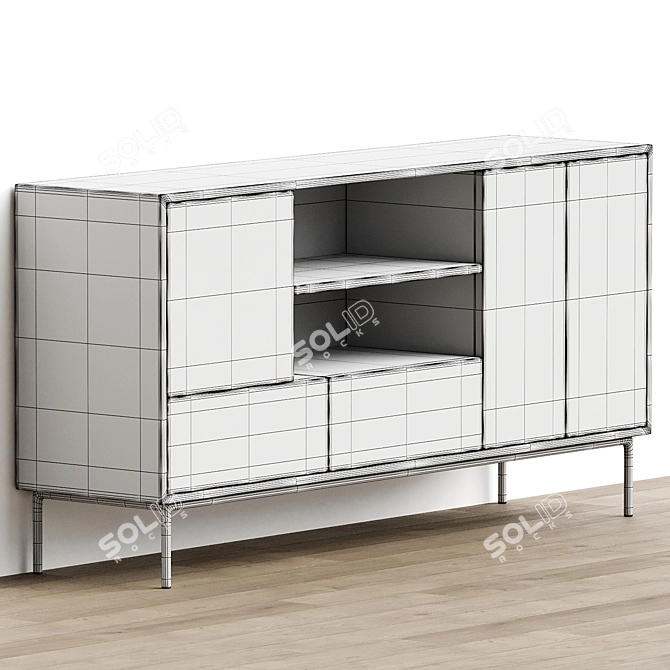 Modern Minimalist Blackbird Sideboard 3D model image 3