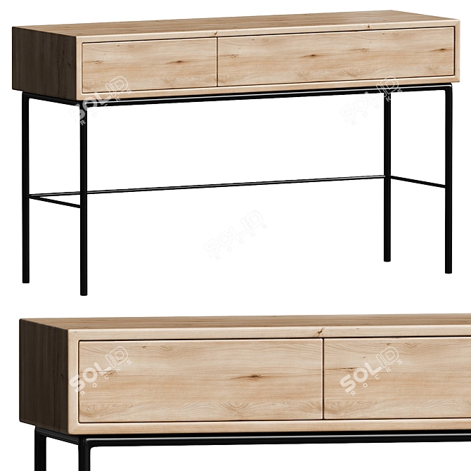 Modern Whitebird Wooden Writing Desk 3D model image 1