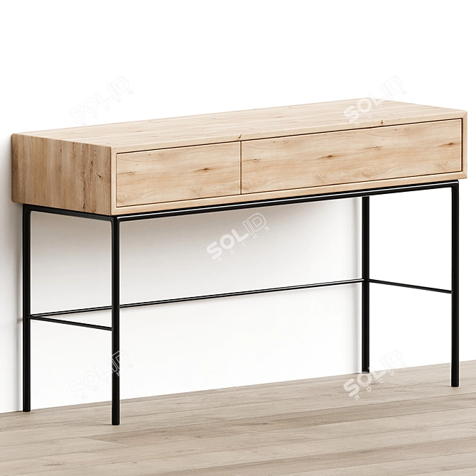 Modern Whitebird Wooden Writing Desk 3D model image 2