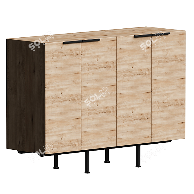 Modern Rogel Sideboard, Sleek Design 3D model image 1