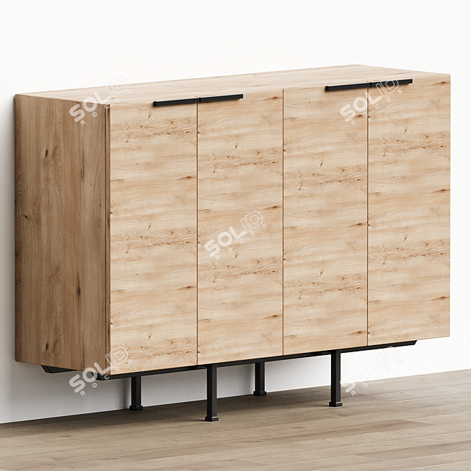 Modern Rogel Sideboard, Sleek Design 3D model image 2