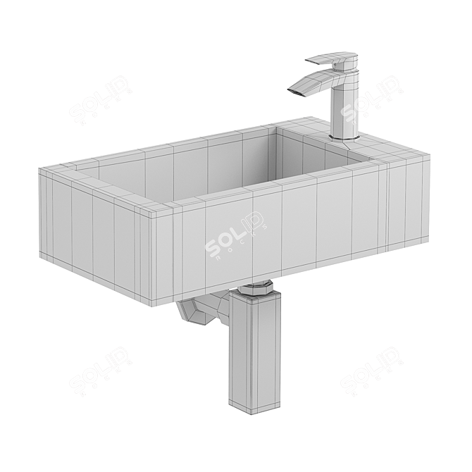 Milano Elswick Wall Hung Basin 3D model image 3