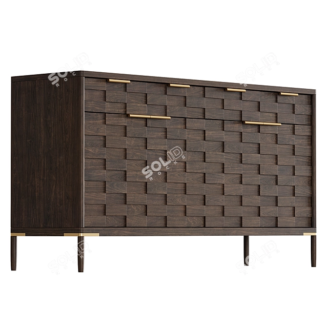 Textures Buffet Sideboard in Oak 3D model image 7