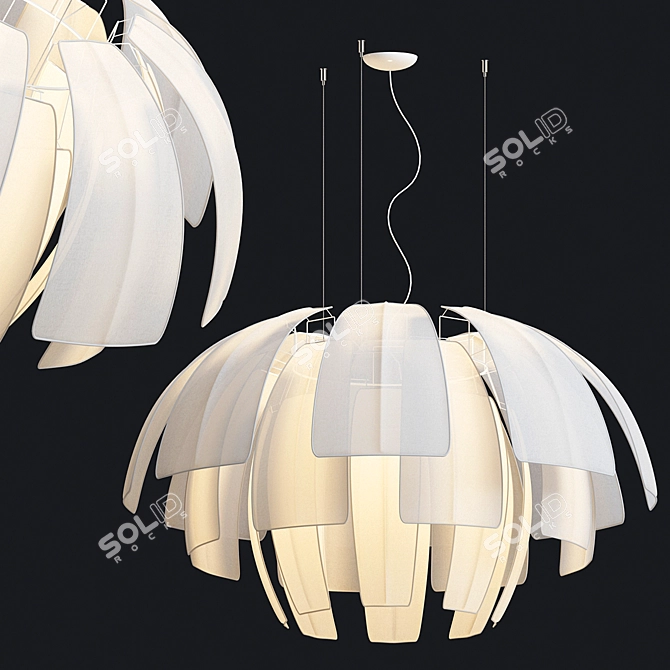 Luxury Plumage Pendant Light 3D model image 2