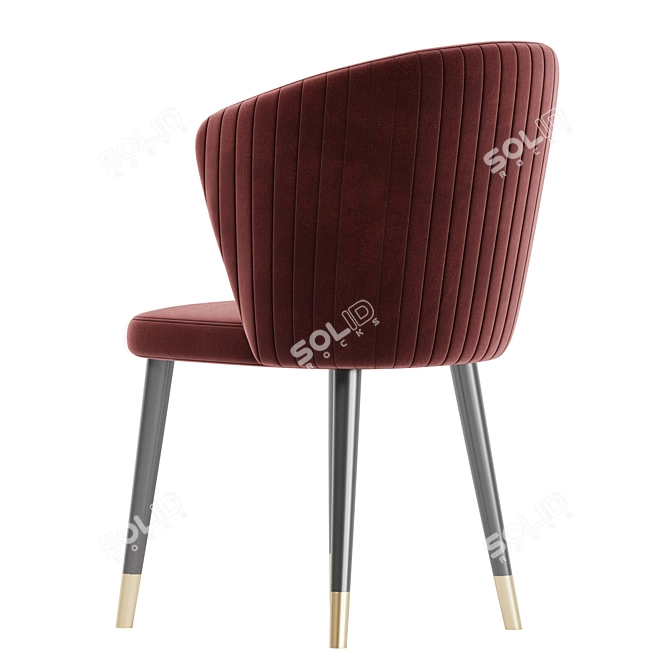 Wide-Back White Chair Collection Home 3D model image 5