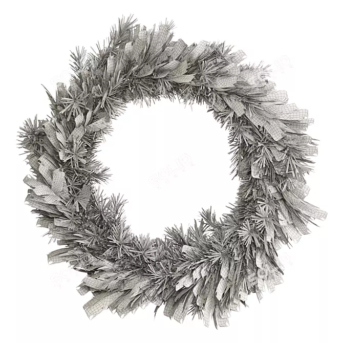 Elegant Dried Wreath Design 3D model image 3