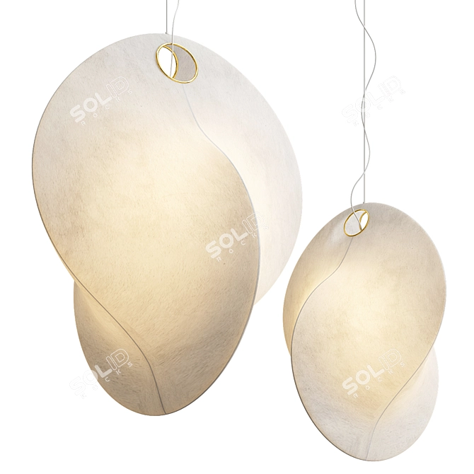 Elegant Overlap Suspension Light 3D model image 1