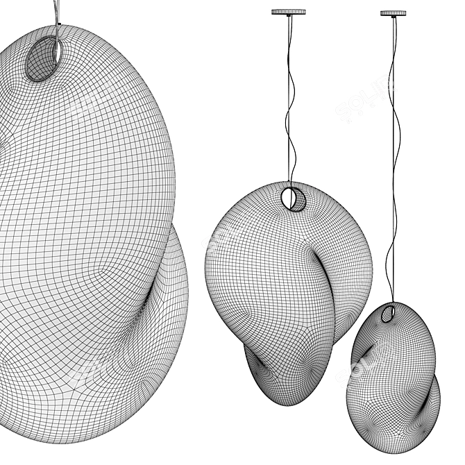 Elegant Overlap Suspension Light 3D model image 4