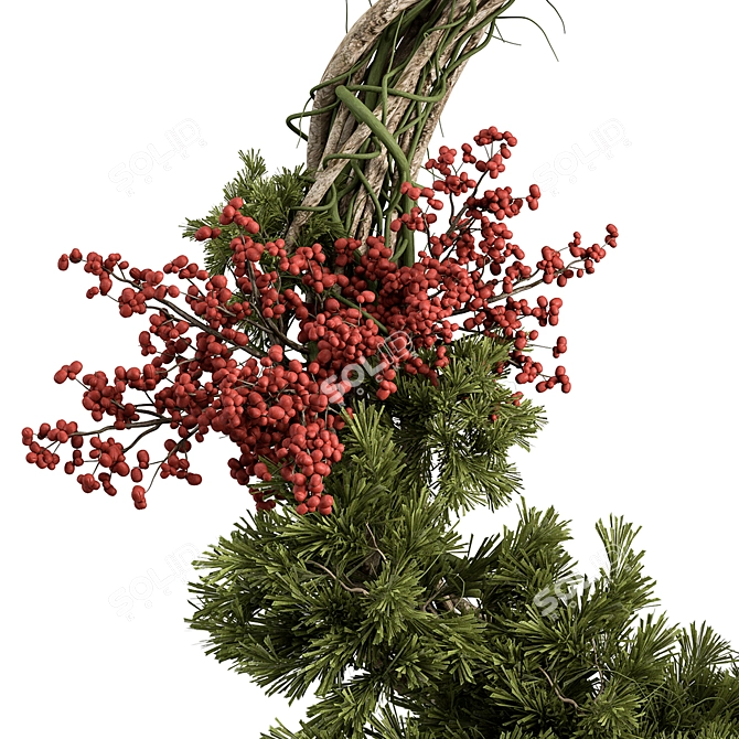 Pine & Berry Wreath Collection 3D model image 4