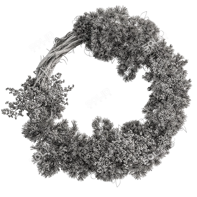 Pine & Berry Wreath Collection 3D model image 5