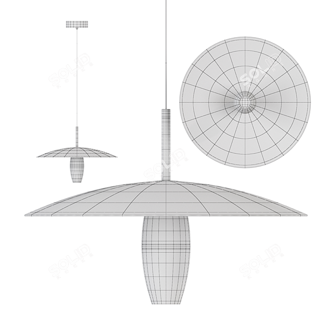 Disk LED Pendant Light Fixture 3D model image 3
