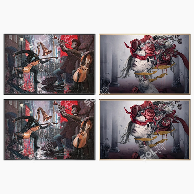 Art Set with Versatile Frames 3D model image 2