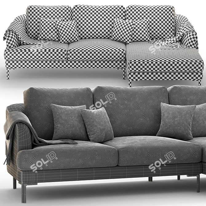 Modern Corner Sofa Lebom RONDO 3D model image 5