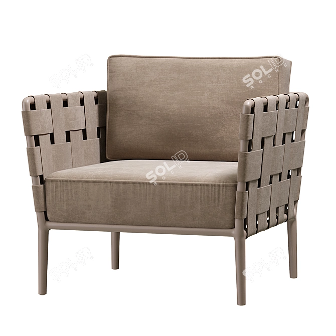 Sleek Cane Line Lounge Chair 3D model image 3