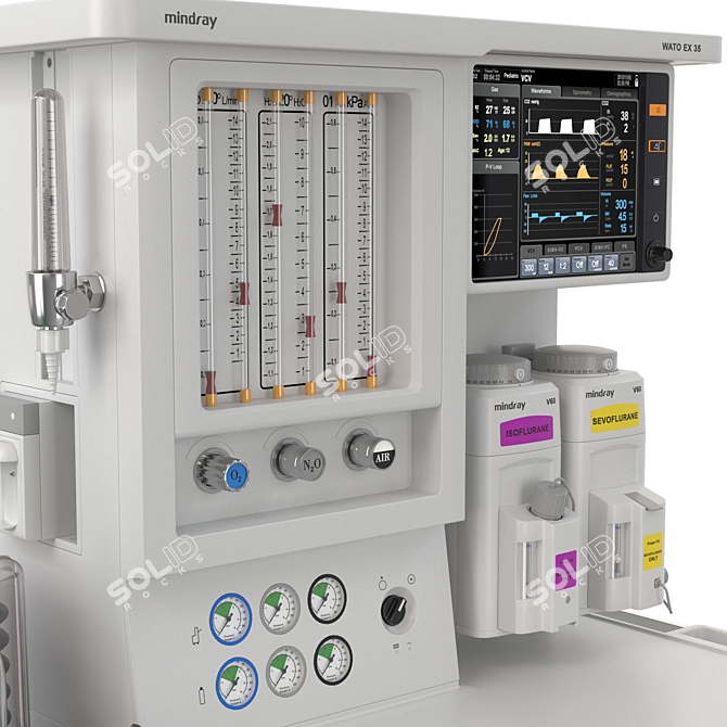 Medical Ventilator WATO EX35 3D model image 3