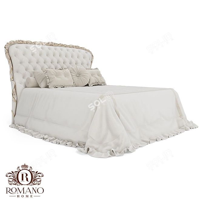 Handcrafted Bed Nicole Customizable 3D model image 1