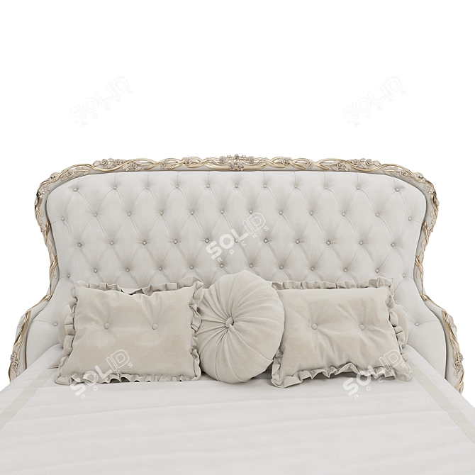 Handcrafted Bed Nicole Customizable 3D model image 2