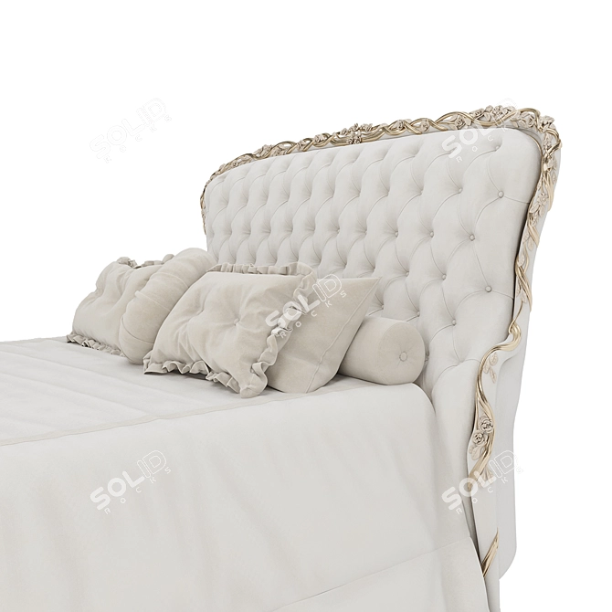 Handcrafted Bed Nicole Customizable 3D model image 3