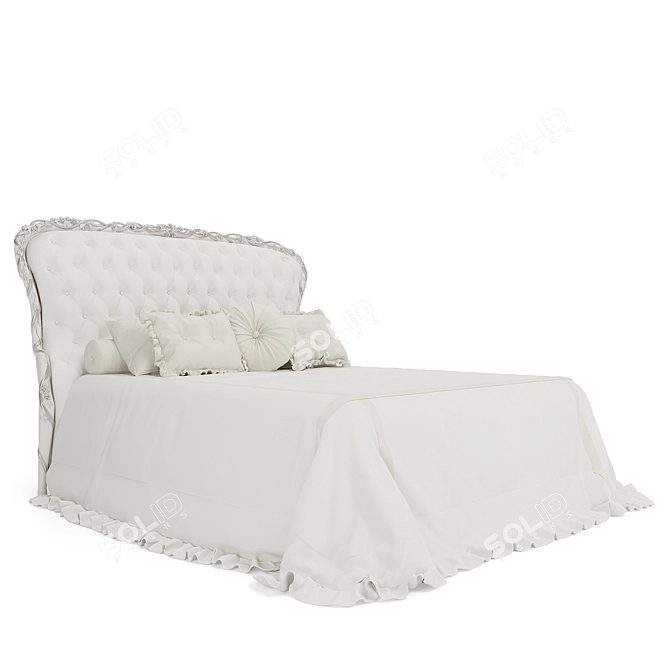 Handcrafted Bed Nicole Customizable 3D model image 4