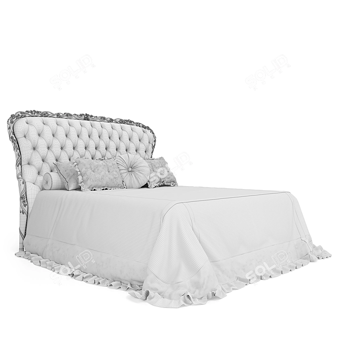 Handcrafted Bed Nicole Customizable 3D model image 5