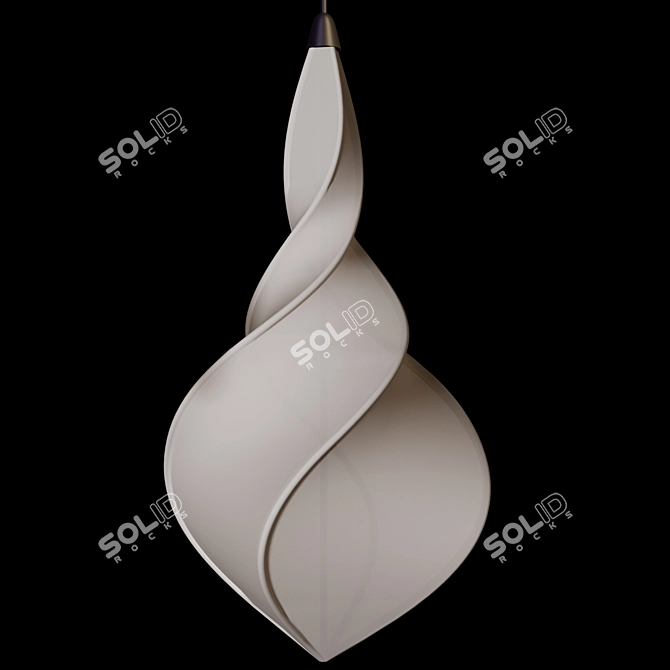 Handcrafted Fabric Pendant Lamp 3D model image 4