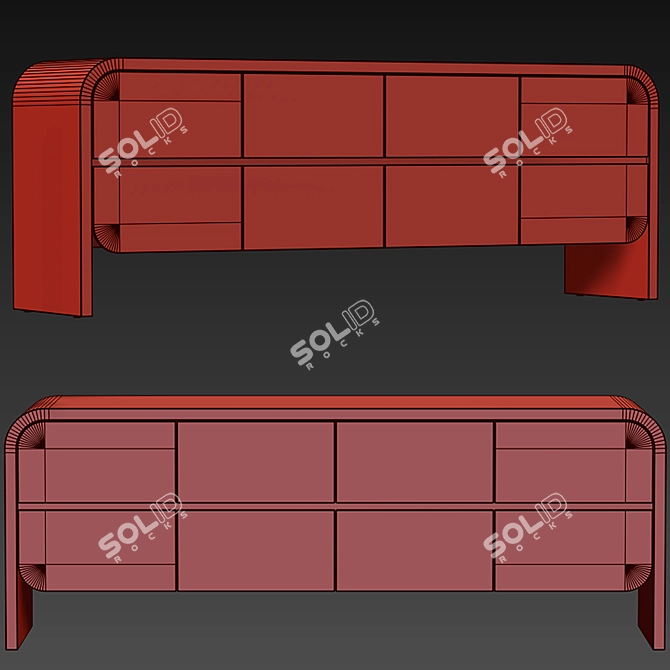 Crate & Barrel Cortez Credenza 3D model image 4