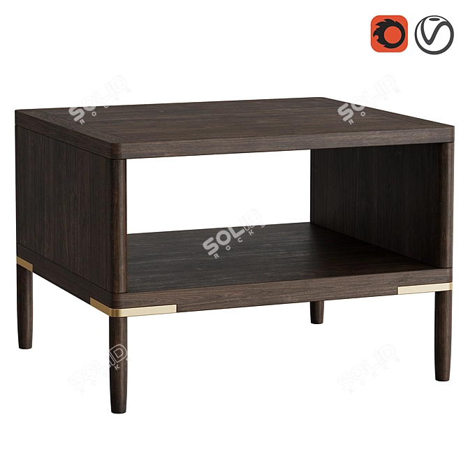 Oak Textured Side Table by Dantone 3D model image 1