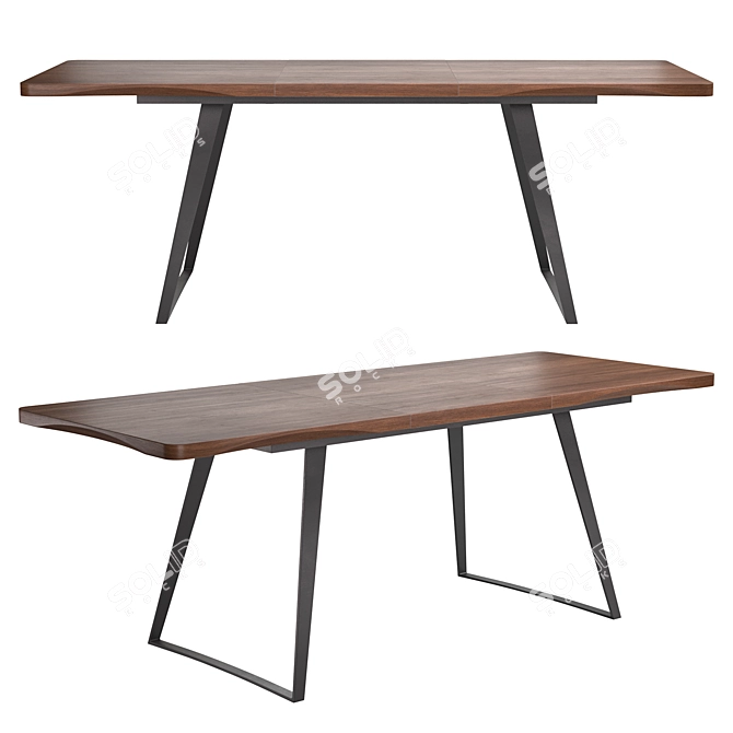Vermont Walnut Folding Dining Table 3D model image 1