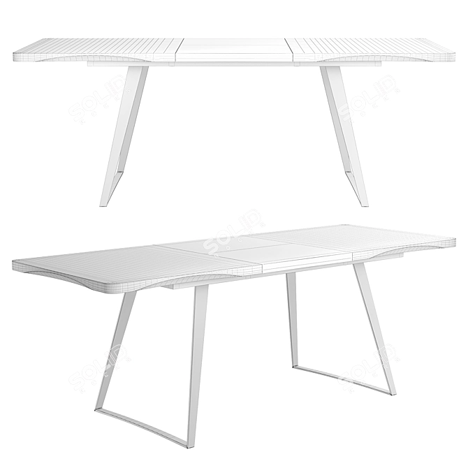 Vermont Walnut Folding Dining Table 3D model image 3