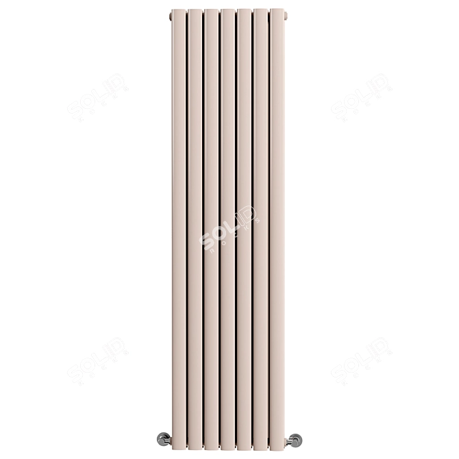 Modern White Double Vertical Radiator 3D model image 2