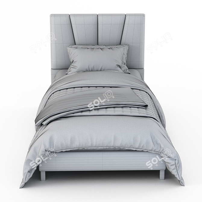 Elegant Avamae Upholstered Bed 3D model image 3