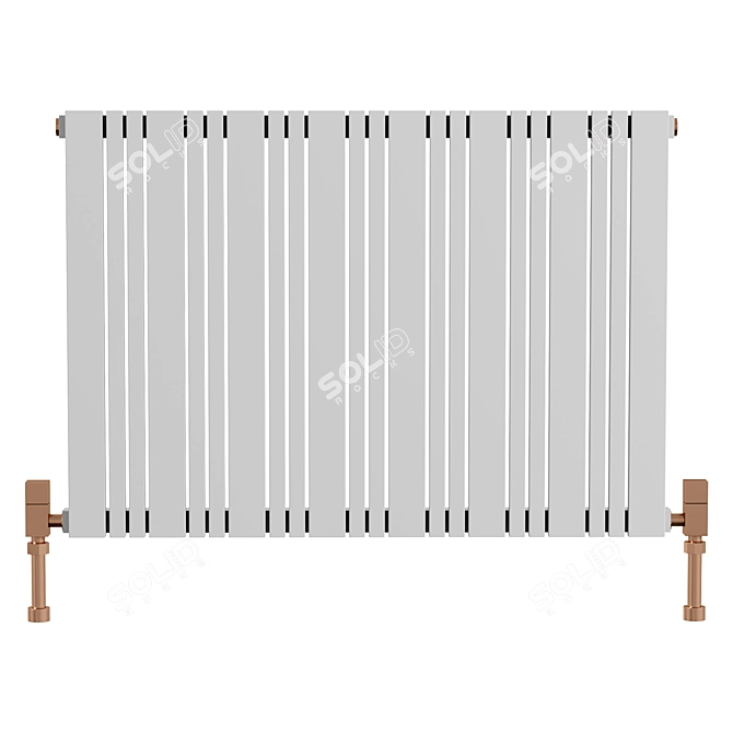Modern White Steel Radiator 3D model image 2