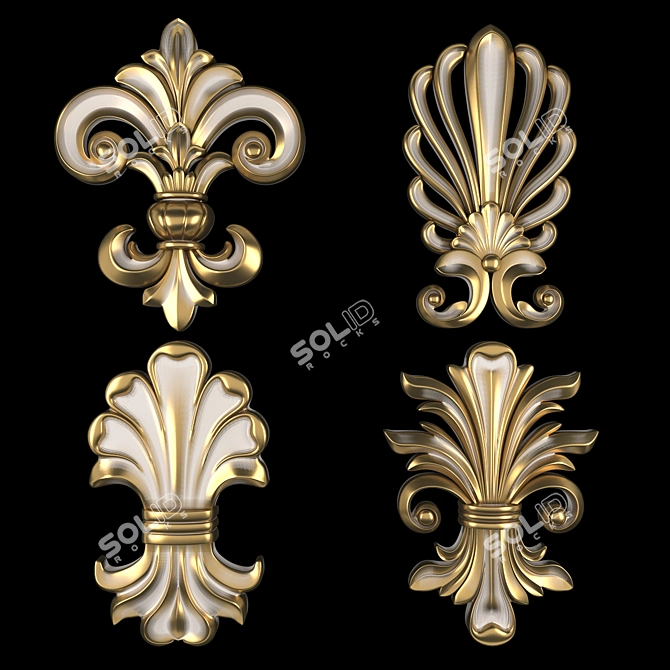 - Translate: The description is already in English.

- Title: Gold Gypsum Blend Ornament Collection 3D model image 2