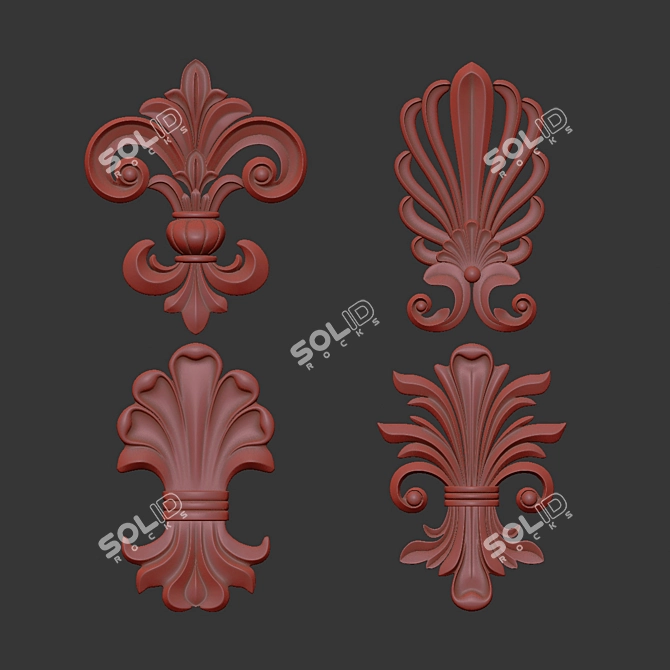 - Translate: The description is already in English.

- Title: Gold Gypsum Blend Ornament Collection 3D model image 7