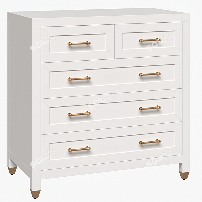 Stella 5-Drawer High Chest, Essentials 3D model image 1