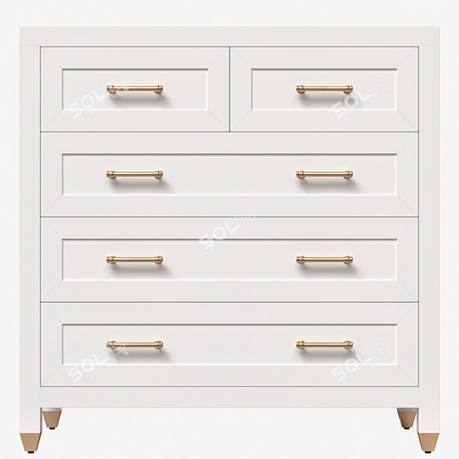 Stella 5-Drawer High Chest, Essentials 3D model image 3