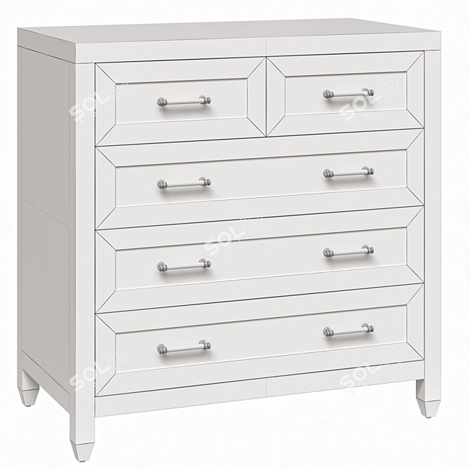 Stella 5-Drawer High Chest, Essentials 3D model image 4