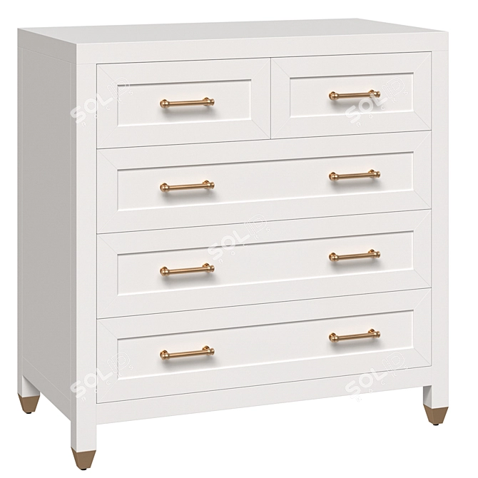 Stella 5-Drawer High Chest, Essentials 3D model image 5