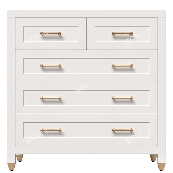 Stella 5-Drawer High Chest, Essentials 3D model image 6