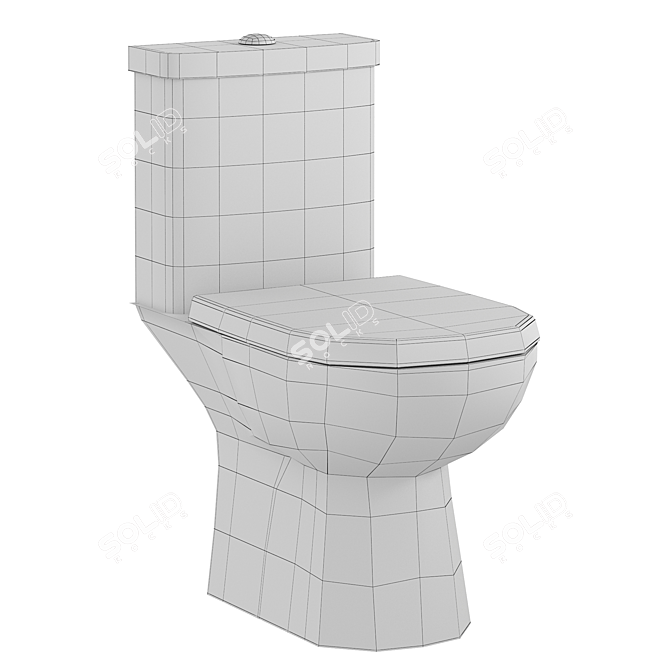 Nuie Lawton Compact White Toilet 3D model image 3