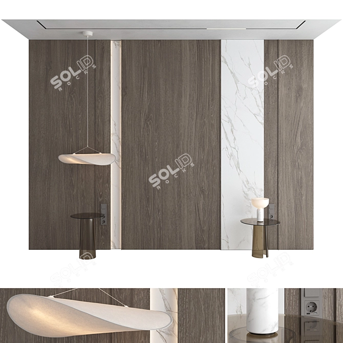 3D Decorative Wall Panel Set 3D model image 1