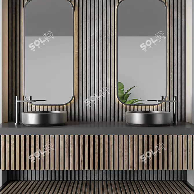 Modern Bathroom Furniture Set 88 3D model image 4