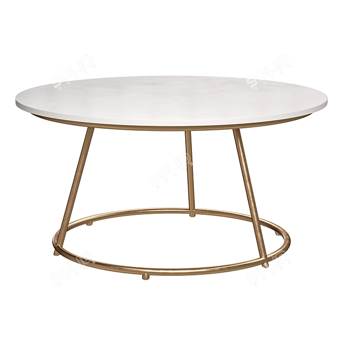 Marble Brass Coffee Table 3D model image 1