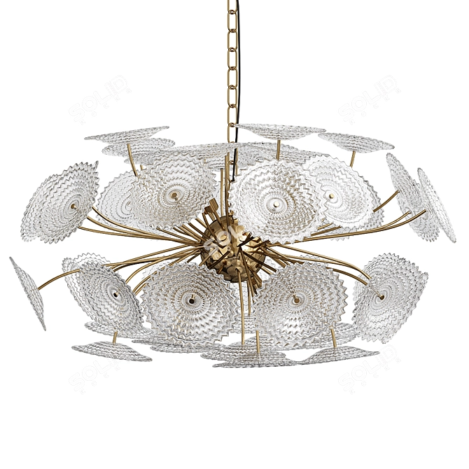 Modern Glass Sputnik Chandelier 3D model image 1