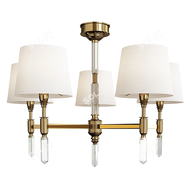 Elegant Ramona White Chandelier 3D model image 1